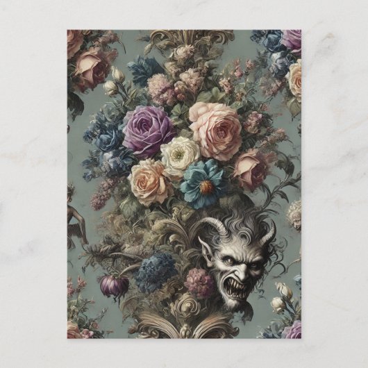 小さな悪魔が夢を見る – ゴシックビクトリアン シーズンポストカード (正面)