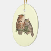 小さな悲鳴フクロウ(Bubo asio) セラミックオーナメント (左)