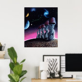小さな惑星のモアイ ポスター (ホームオフィス)