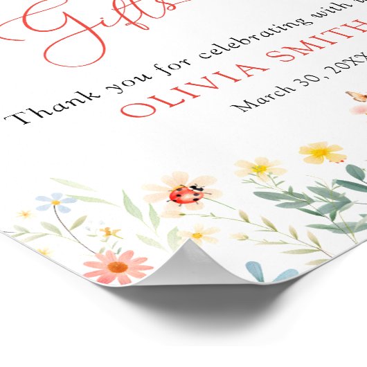 小さな愛のバグかわいいガーデンカードとギフト ポスター (角)