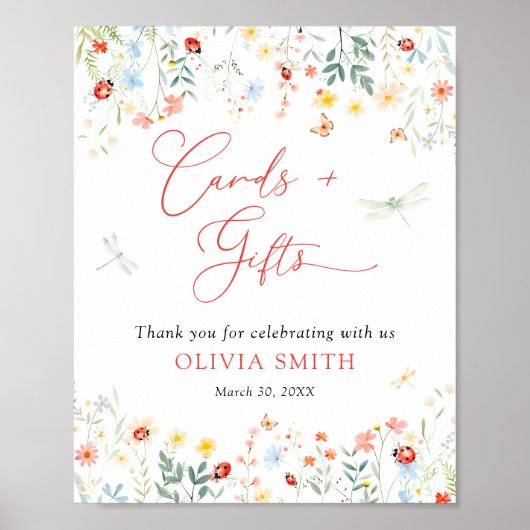 小さな愛のバグかわいいガーデンカードとギフト ポスター (正面)