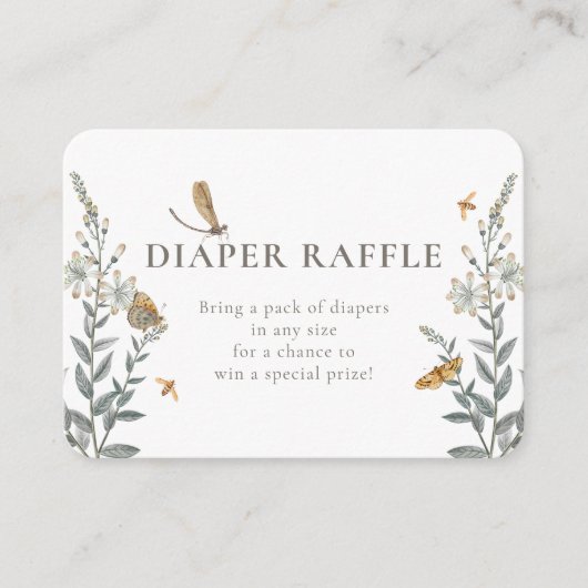 小さな愛のバグ野生の花の赤ちゃんシャワーエンクロージャ エンクロージャーカード (正面)