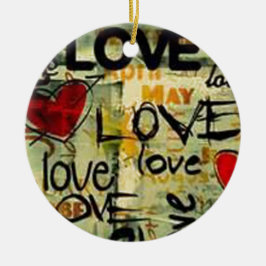 小さな愛の落書きを得る セラミックオーナメント