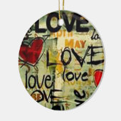 小さな愛の落書きを得る セラミックオーナメント (左)