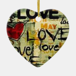 小さな愛の落書きを得る セラミックオーナメント