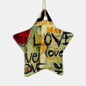 小さな愛の落書きを得る セラミックオーナメント (右)