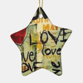 小さな愛の落書きを得る セラミックオーナメント (左)