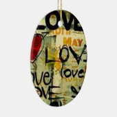 小さな愛の落書きを得る セラミックオーナメント (右)