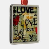 小さな愛の落書きを得る メタルオーナメント (右)