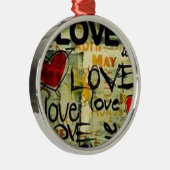 小さな愛の落書きを得る メタルオーナメント (右)