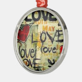 小さな愛の落書きを得る メタルオーナメント (左)