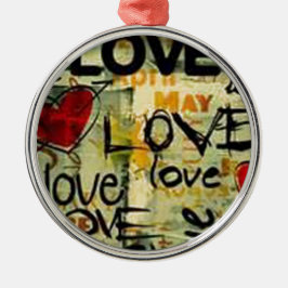 小さな愛の落書きを得る メタルオーナメント