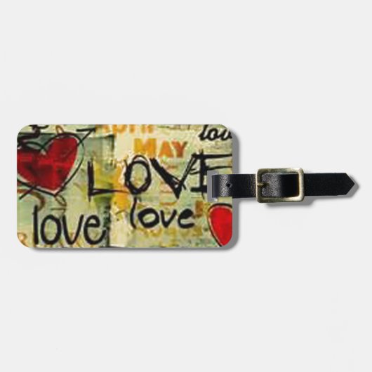 小さな愛の落書きを得る ラゲッジタグ (正面横)