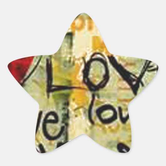 小さな愛の落書きを得る 星シール (正面)