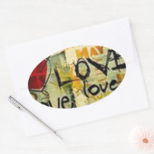 小さな愛の落書きを得る 楕円形シール (封筒)