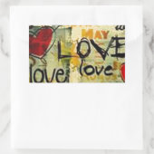 小さな愛の落書きを得る 長方形シール (バッグ)