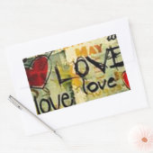 小さな愛の落書きを得る 長方形シール (封筒)