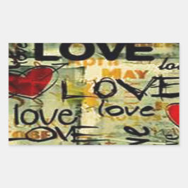 小さな愛の落書きを得る 長方形シール