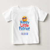 小さな愛国者 アメリカの誇りを持つ赤ちゃん ベビーTシャツ (正面)