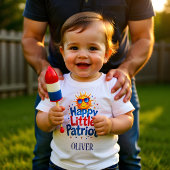 小さな愛国者 アメリカの誇りを持つ赤ちゃん ベビーTシャツ