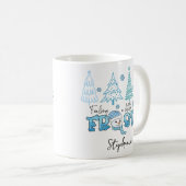 小さな感じ冬の雪だるまが個人化さ霜の降りたれている コーヒーマグカップ (正面右)