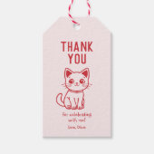小さな感謝してい猫より（色を変える） ギフトタグ (正面)