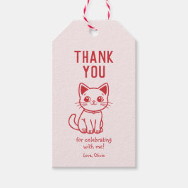 小さな感謝してい猫より（色を変える） ギフトタグ