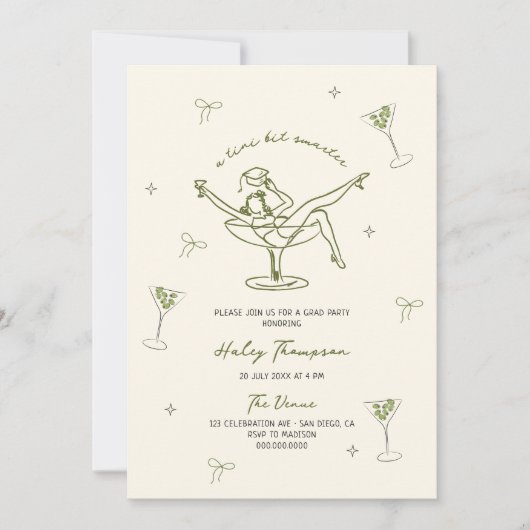 小さな手で頭が切れる予測できな卒業を描く 招待状 (正面)