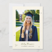 小さな手で頭が切れる予測できな卒業を描く 招待状 (裏面)