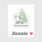 小さな手大きな輝き かわいいうさぎ クリスマス シール (シート)