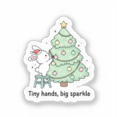 小さな手大きな輝き かわいいうさぎ クリスマス シール (正面)