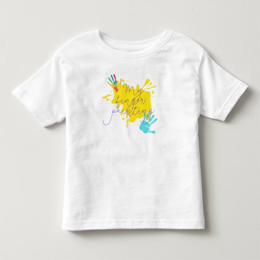 小さな手、大きな色 – 私の指絵を描の トドラーTシャツ (正面)
