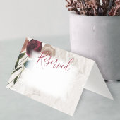 小さな折り畳みブルゴーニュのベージュのバラ結婚ズ折り畳み 名刺