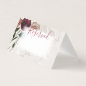 小さな折り畳みブルゴーニュのベージュのバラ結婚ズ折り畳み 名刺 (正面)