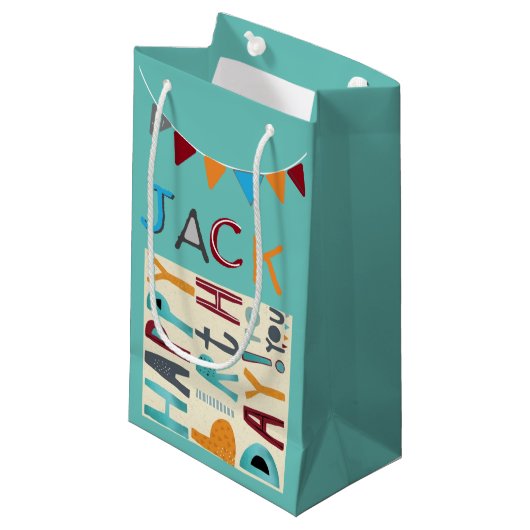 小さな抱き枕-ハッピーバースデーあなたへのバンティング スモールペーパーバッグ (正面アングル)