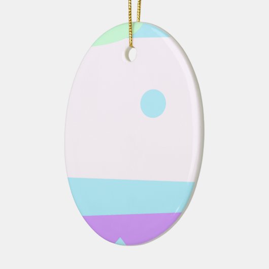 小さな抽象芸術のモンスターまたは抽象芸術の風景 セラミックオーナメント (左)