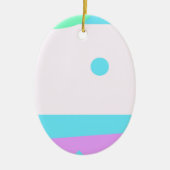 小さな抽象芸術のモンスターまたは抽象芸術の風景 セラミックオーナメント (正面)