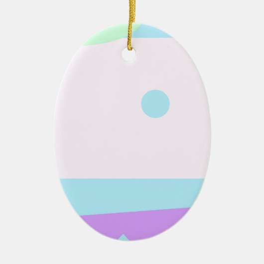 小さな抽象芸術のモンスターまたは抽象芸術の風景 セラミックオーナメント (正面)