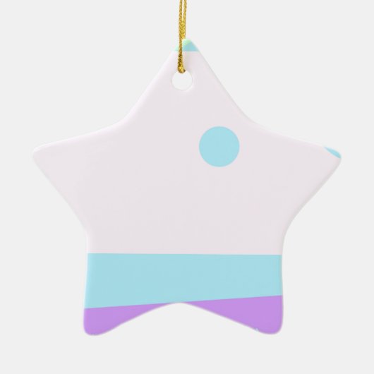 小さな抽象芸術のモンスターまたは抽象芸術の風景 セラミックオーナメント (正面)