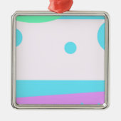 小さな抽象芸術のモンスターまたは抽象芸術の風景 メタルオーナメント (正面)