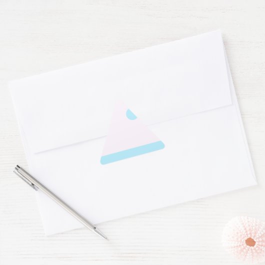 小さな抽象芸術のモンスターまたは抽象芸術の風景 三角形シール (封筒)