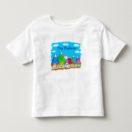 小さな探検家のスティックフィギュアのハイキングイラスト トドラーTシャツ