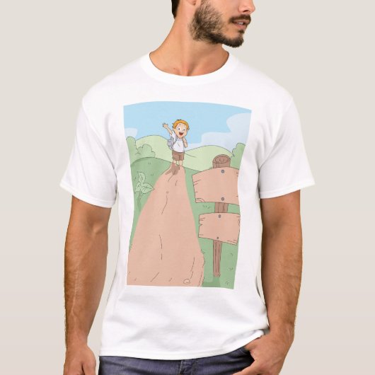小さな探検家のハイキングアドベンチャー Tシャツ (正面)