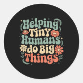 小さな救済人間が大きなことをする可愛いファン ラウンドシール (正面)