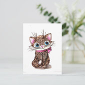 小さな斑点のある子猫 ポストカード (スタンド正面)