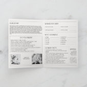 小さな新聞スタイル妊娠発表 カード (内部)