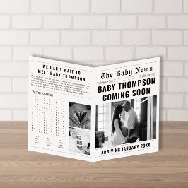 小さな新聞スタイル妊娠発表 カード