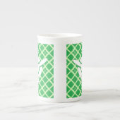 小さな日本のうさぎ、グリーン ボーンチャイナマグカップ (正面)