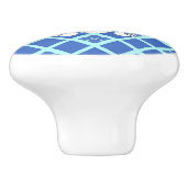 小さな日本のうさぎ、青い背景 セラミックノブ (側面)