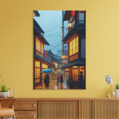 小さな日本の雨の道 キャンバスプリント (インサイチュ (リビング))